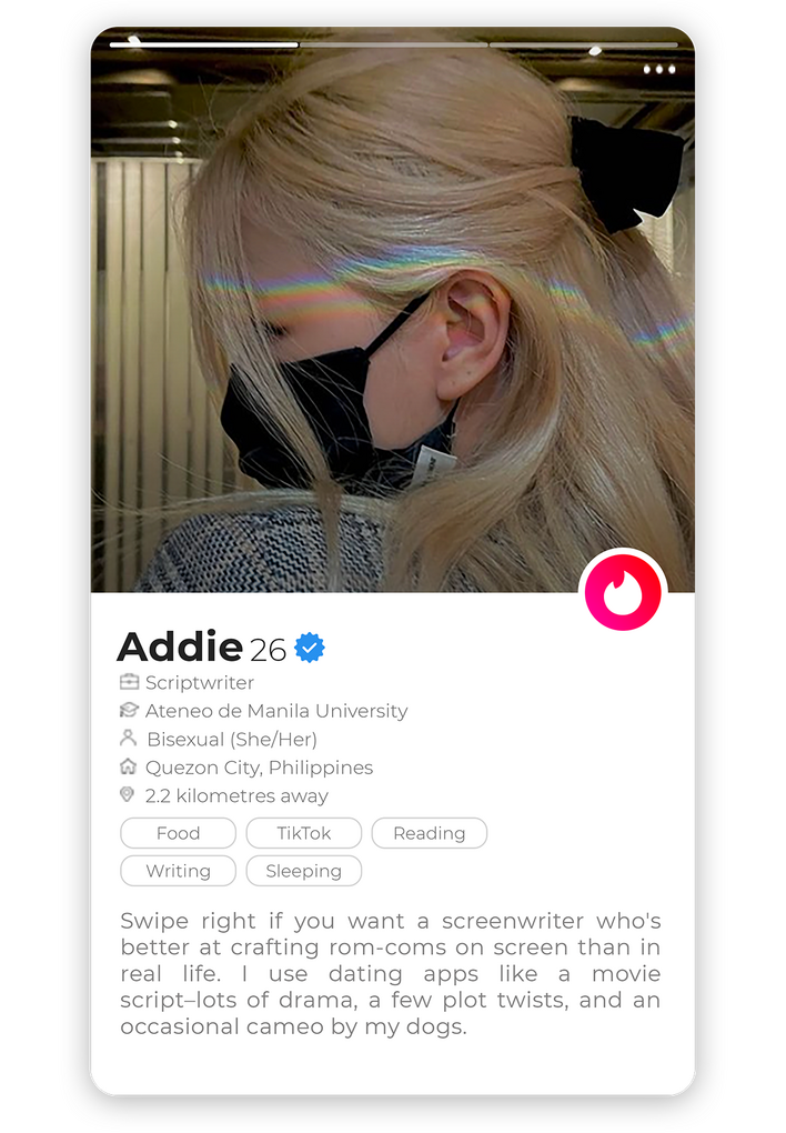 CLICK THE TINDER PROFILE TO PROCEED